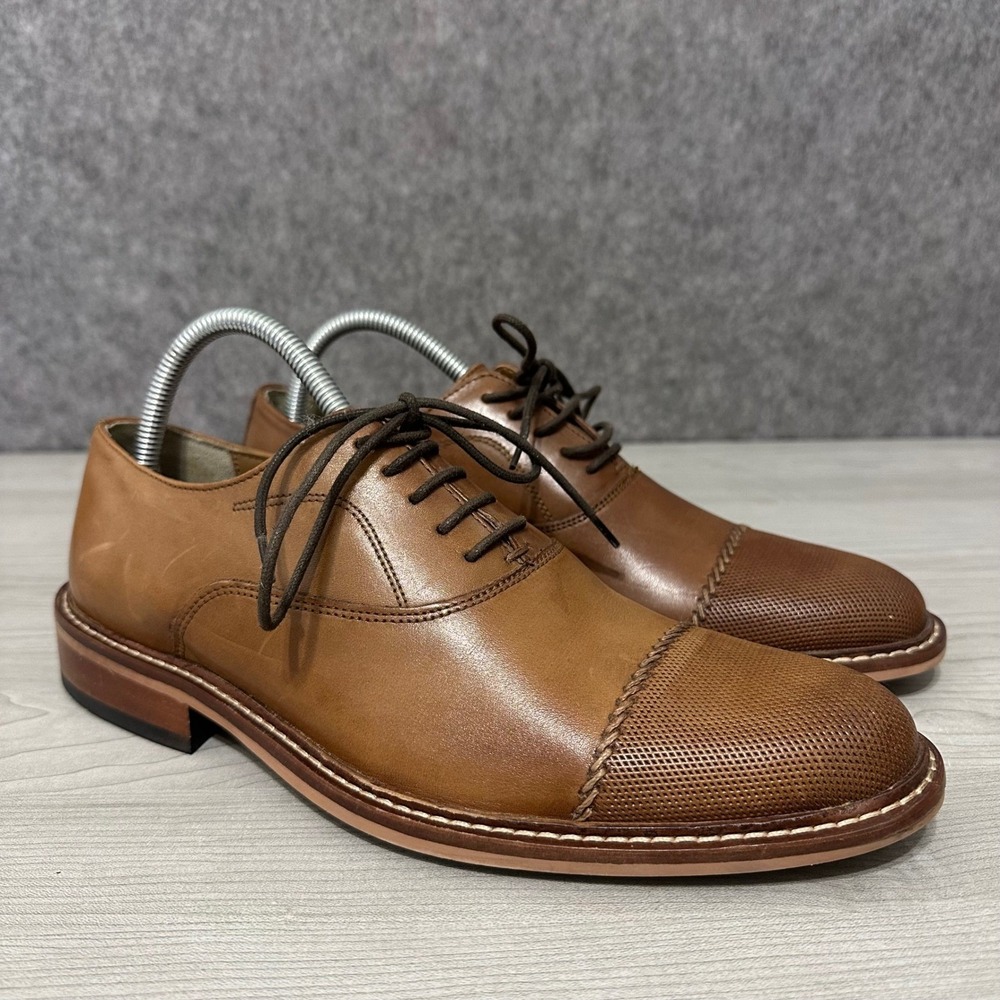 Giorgio Brutini Mens Size 8 Brown Leather‎ Cap Toe Oxford Dress Shoes Classic